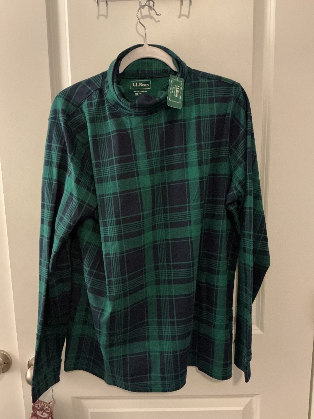 L.L.Bean Black Watch Plaid Turtleneck Men’s XL Tall NWT